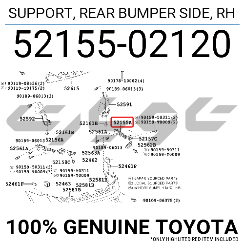 SUPPORT, REAR BUMPER SIDE, RH