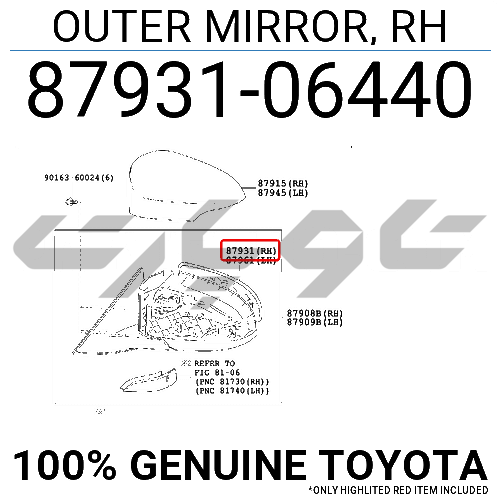 OUTER MIRROR, RH