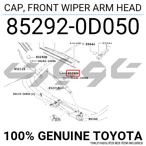 CAP, FRONT WIPER ARM HEAD