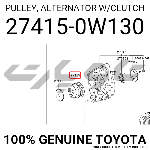 PULLEY, ALTERNATOR W/CLUTCH