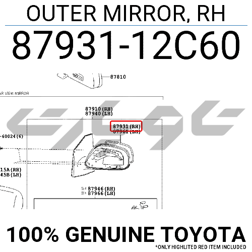 OUTER MIRROR, RH
