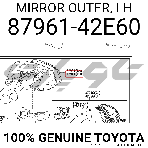 MIRROR OUTER, LH