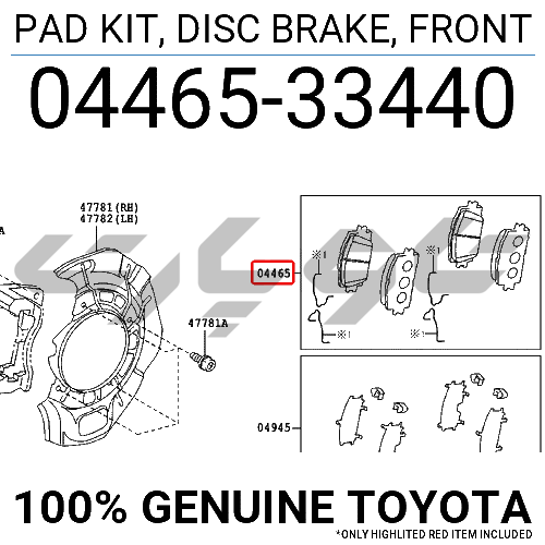 PAD KIT, DISC BRAKE, FRONT