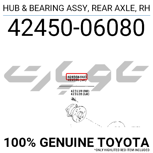 HUB & BEARING ASSY, REAR AXLE, RH