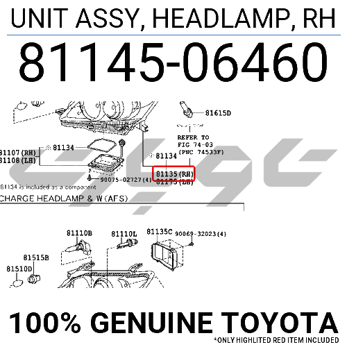 UNIT ASSY, HEADLAMP, RH
