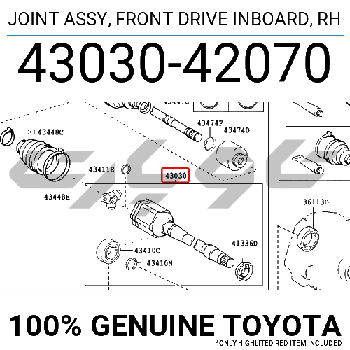 JOINT ASSY, FRONT DRIVE INBOARD, RH
