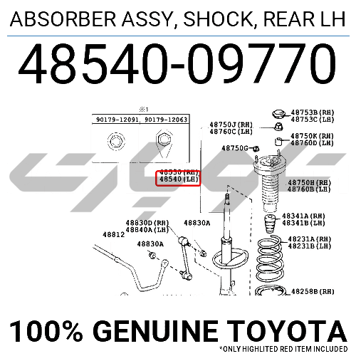 ABSORBER ASSY, SHOCK, REAR LH
