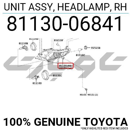 UNIT ASSY, HEADLAMP, RH