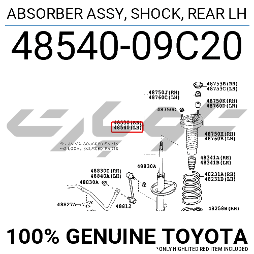 ABSORBER ASSY, SHOCK, REAR LH