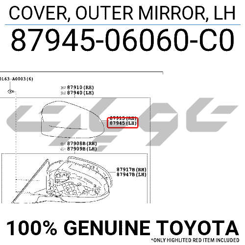 COVER, OUTER MIRROR, LH