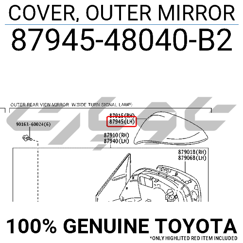 COVER, OUTER MIRROR