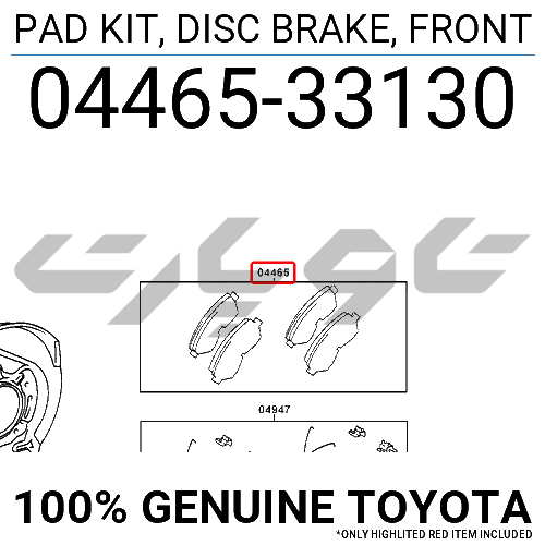 PAD KIT, DISC BRAKE, FRONT