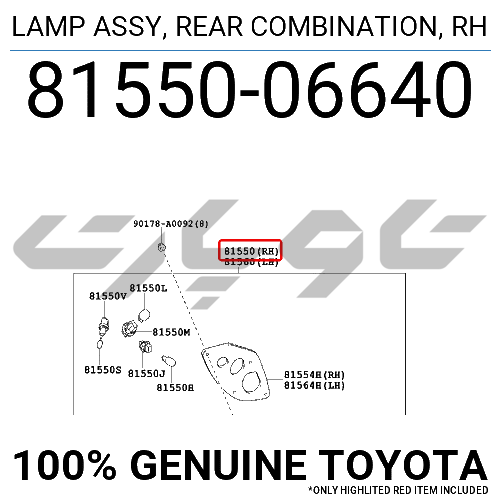 LAMP ASSY, REAR COMBINATION, RH