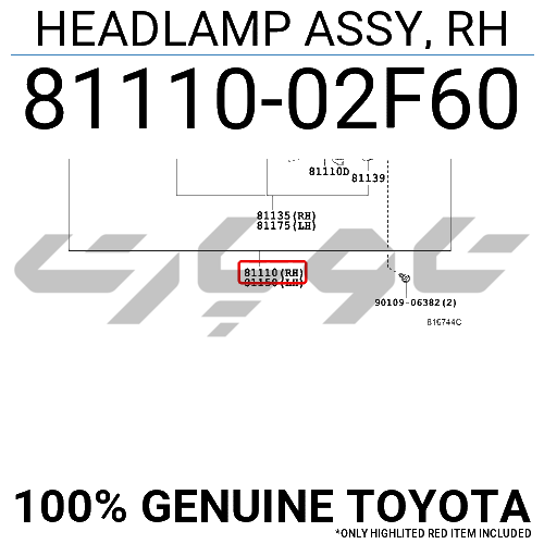HEADLAMP ASSY, RH