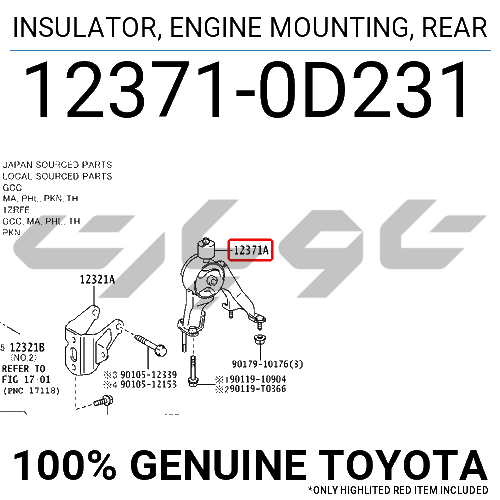 INSULATOR, ENGINE MOUNTING, REAR