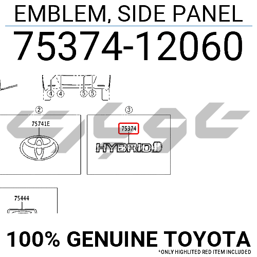 EMBLEM, SIDE PANEL