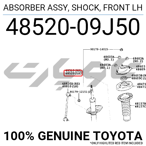 ABSORBER ASSY, SHOCK, FRONT LH