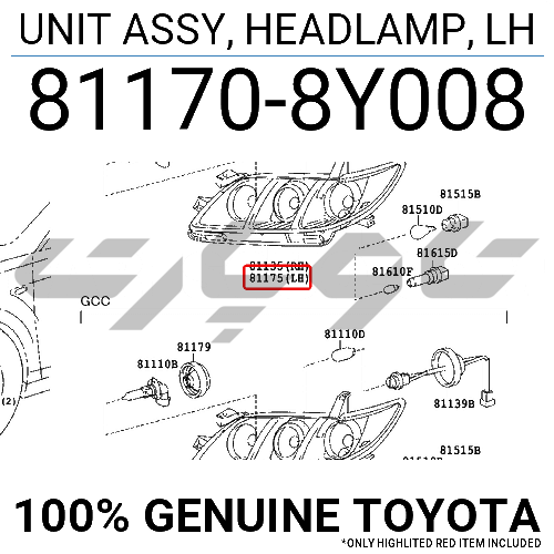 UNIT ASSY, HEADLAMP, LH