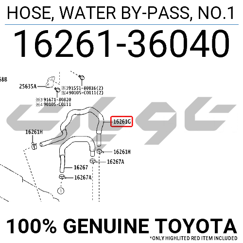 HOSE, WATER BY-PASS, NO.1