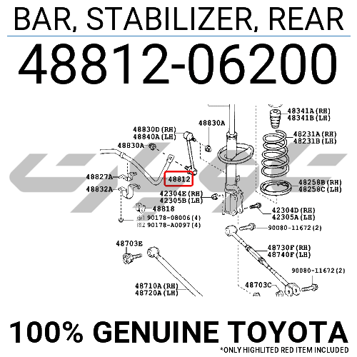 BAR, STABILIZER, REAR