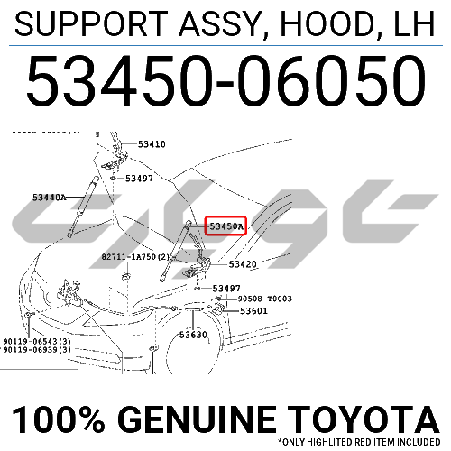 SUPPORT ASSY, HOOD, LH