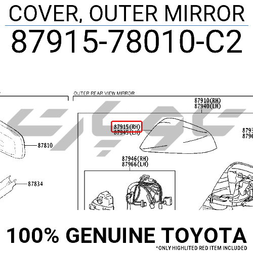 COVER, OUTER MIRROR