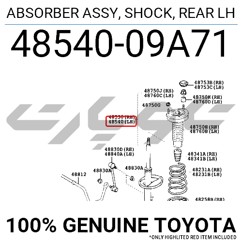 ABSORBER ASSY, SHOCK, REAR LH