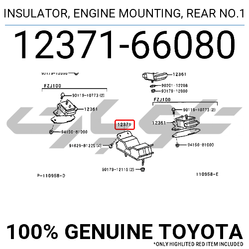 INSULATOR, ENGINE MOUNTING, REAR NO.1
