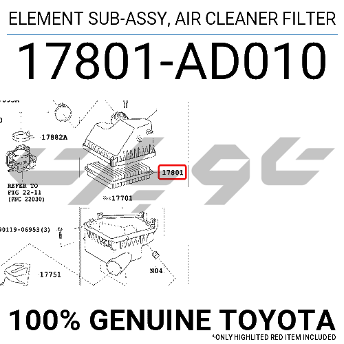 ELEMENT SUB-ASSY, AIR CLEANER FILTER