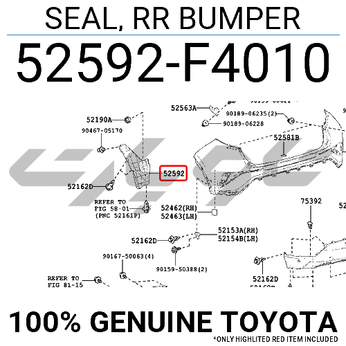 SEAL, RR BUMPER