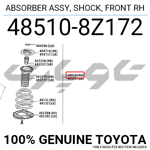 ABSORBER ASSY, SHOCK, FRONT RH