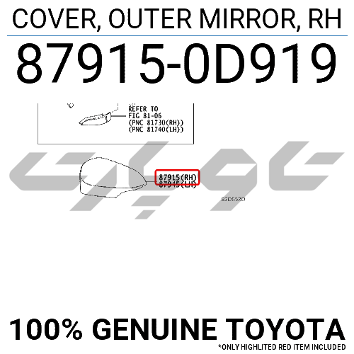 COVER, OUTER MIRROR, RH