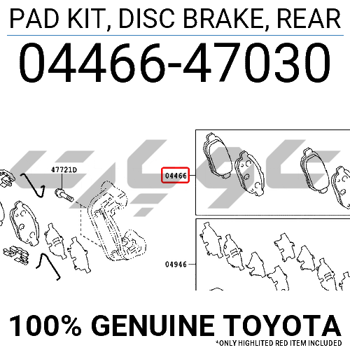 PAD KIT, DISC BRAKE, REAR