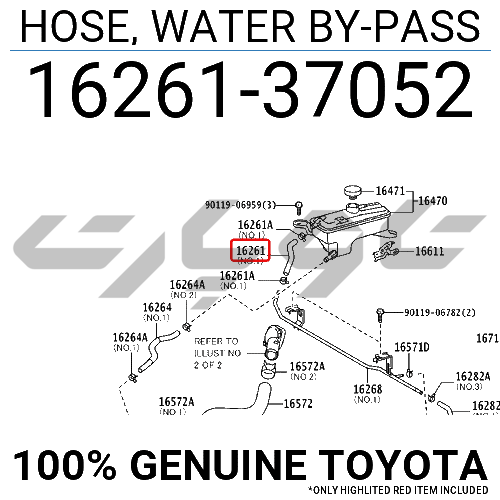 HOSE, WATER BY-PASS