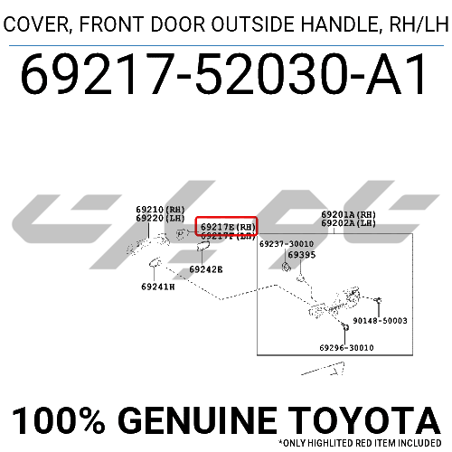 COVER, FRONT DOOR OUTSIDE HANDLE, RH/LH