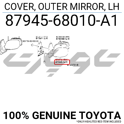 COVER, OUTER MIRROR, LH