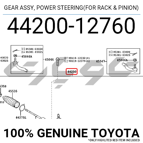 GEAR ASSY, POWER STEERING(FOR RACK & PINION)