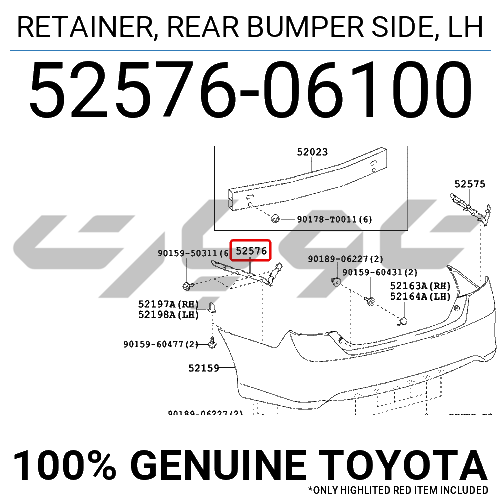 RETAINER, REAR BUMPER SIDE, LH