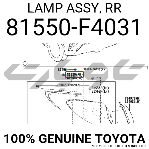 LAMP ASSY, RR