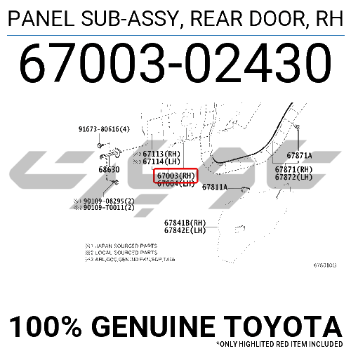 PANEL SUB-ASSY, REAR DOOR, RH