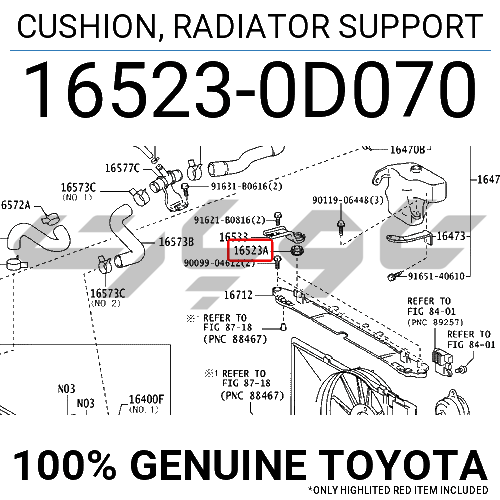 CUSHION, RADIATOR SUPPORT