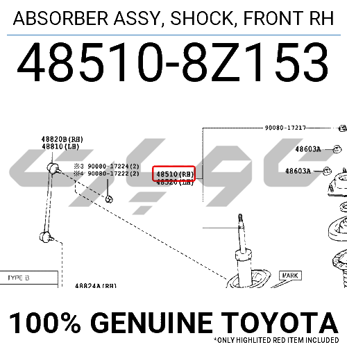 ABSORBER ASSY, SHOCK, FRONT RH