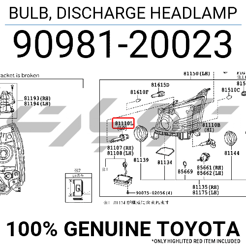 BULB, DISCHARGE HEADLAMP