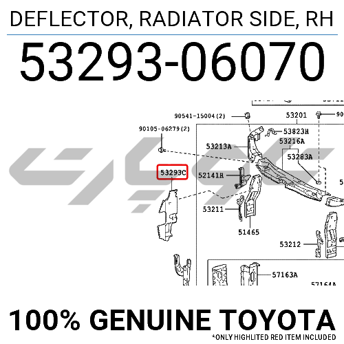DEFLECTOR, RADIATOR SIDE, RH