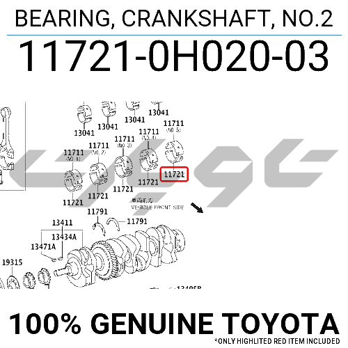 BEARING, CRANKSHAFT, NO.2