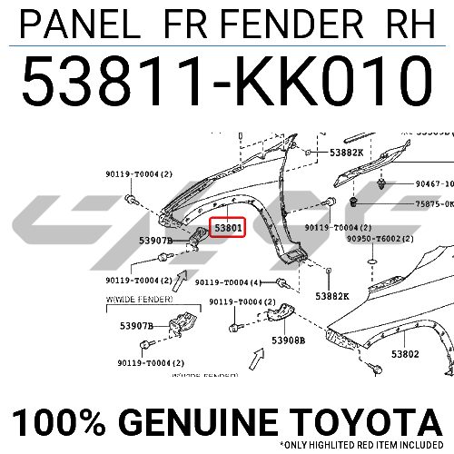 PANEL FR FENDER RH