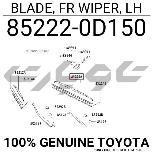 BLADE, FR WIPER, LH