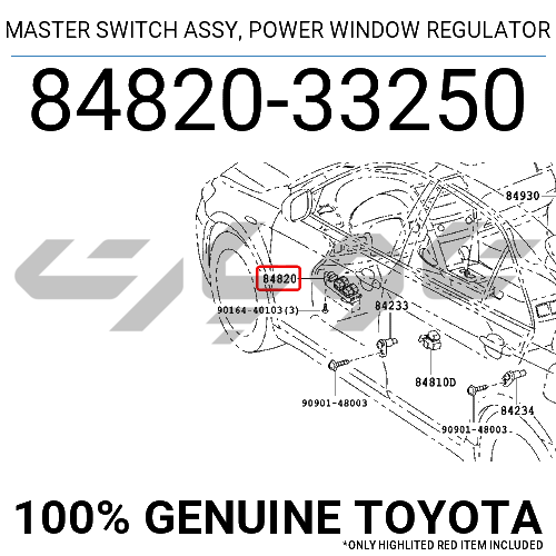 MASTER SWITCH ASSY, POWER WINDOW REGULATOR