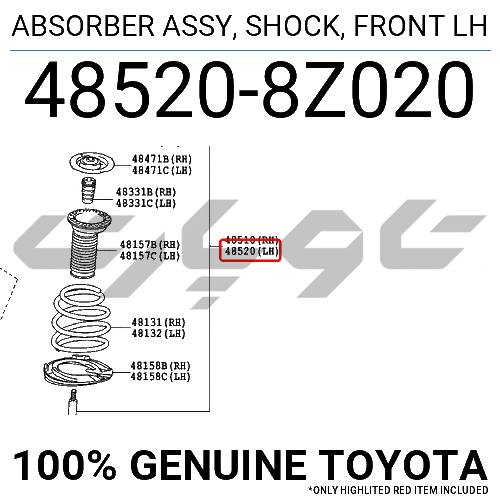 ABSORBER ASSY, SHOCK, FRONT LH