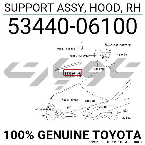 SUPPORT ASSY, HOOD, RH